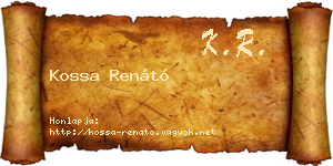 Kossa Renátó névjegykártya